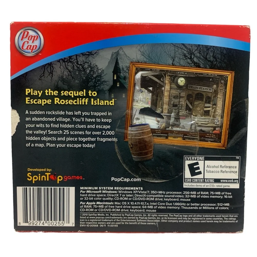Escape Whisper Valley PopCap Hidden Puzzle 2010 PC CD Rom Game